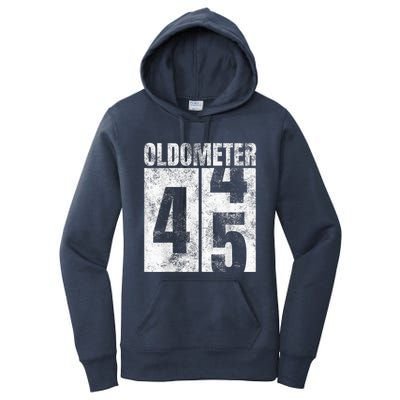 Oldometer 44-45 yrs old Man Woman Bday Graphic 45th Birthday Women's Pullover Hoodie