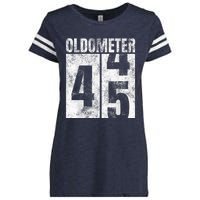 Oldometer 44-45 yrs old Man Woman Bday Graphic 45th Birthday Enza Ladies Jersey Football T-Shirt