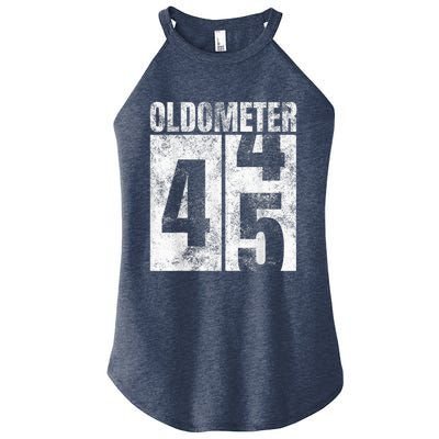 Oldometer 44-45 yrs old Man Woman Bday Graphic 45th Birthday Women's Perfect Tri Rocker Tank