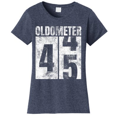 Oldometer 44-45 yrs old Man Woman Bday Graphic 45th Birthday Women's T-Shirt