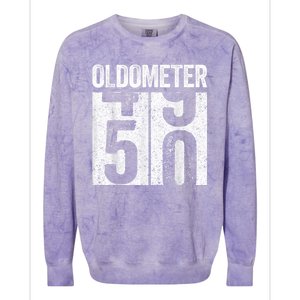 Oldometer 50  50th Birthday Colorblast Crewneck Sweatshirt