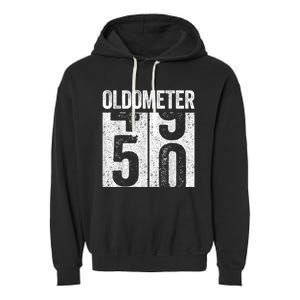 Oldometer 50  50th Birthday Garment-Dyed Fleece Hoodie