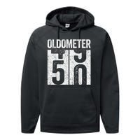 Oldometer 50  50th Birthday Performance Fleece Hoodie