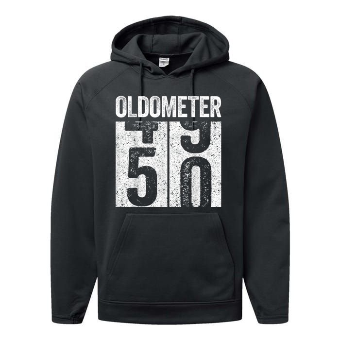 Oldometer 50  50th Birthday Performance Fleece Hoodie