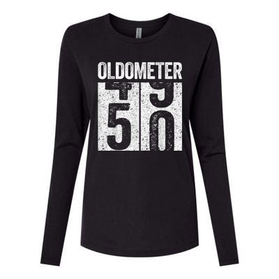 Oldometer 50  50th Birthday Womens Cotton Relaxed Long Sleeve T-Shirt