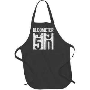 Oldometer 50  50th Birthday Full-Length Apron With Pockets