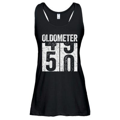 Oldometer 50  50th Birthday Ladies Essential Flowy Tank