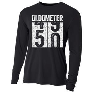 Oldometer 50  50th Birthday Cooling Performance Long Sleeve Crew