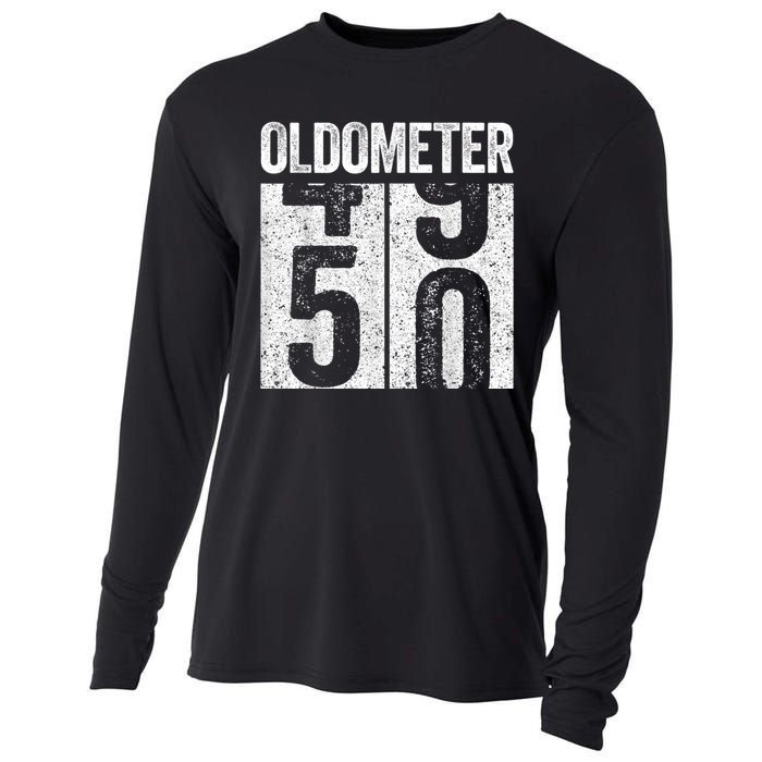 Oldometer 50  50th Birthday Cooling Performance Long Sleeve Crew