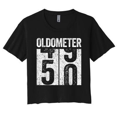 Oldometer 50  50th Birthday Women's Crop Top Tee