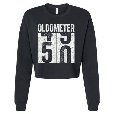 Oldometer 50  50th Birthday Cropped Pullover Crew