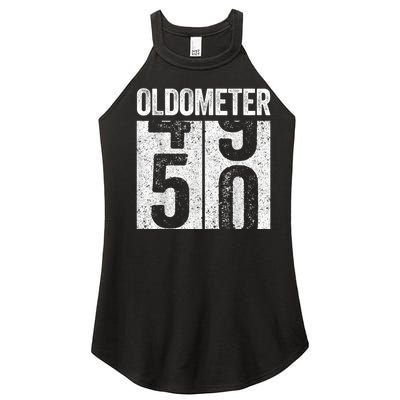 Oldometer 50  50th Birthday Women’s Perfect Tri Rocker Tank