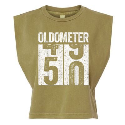 Oldometer 50  50th Birthday Garment-Dyed Women's Muscle Tee