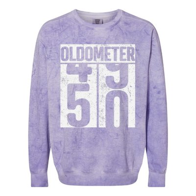 Oldometer 50 50th Birthday Oldometer Colorblast Crewneck Sweatshirt