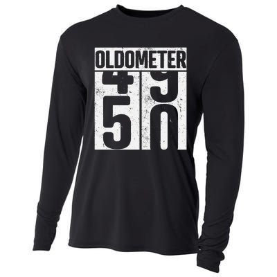 Oldometer 50 50th Birthday Oldometer Cooling Performance Long Sleeve Crew