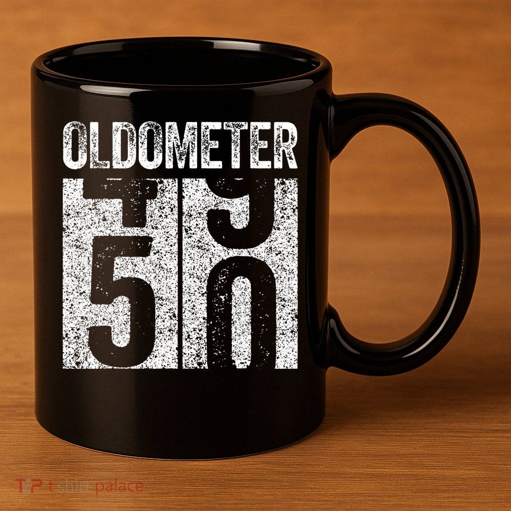 Oldometer 50 50th Birthday 11oz C Handle Ceramic Mug