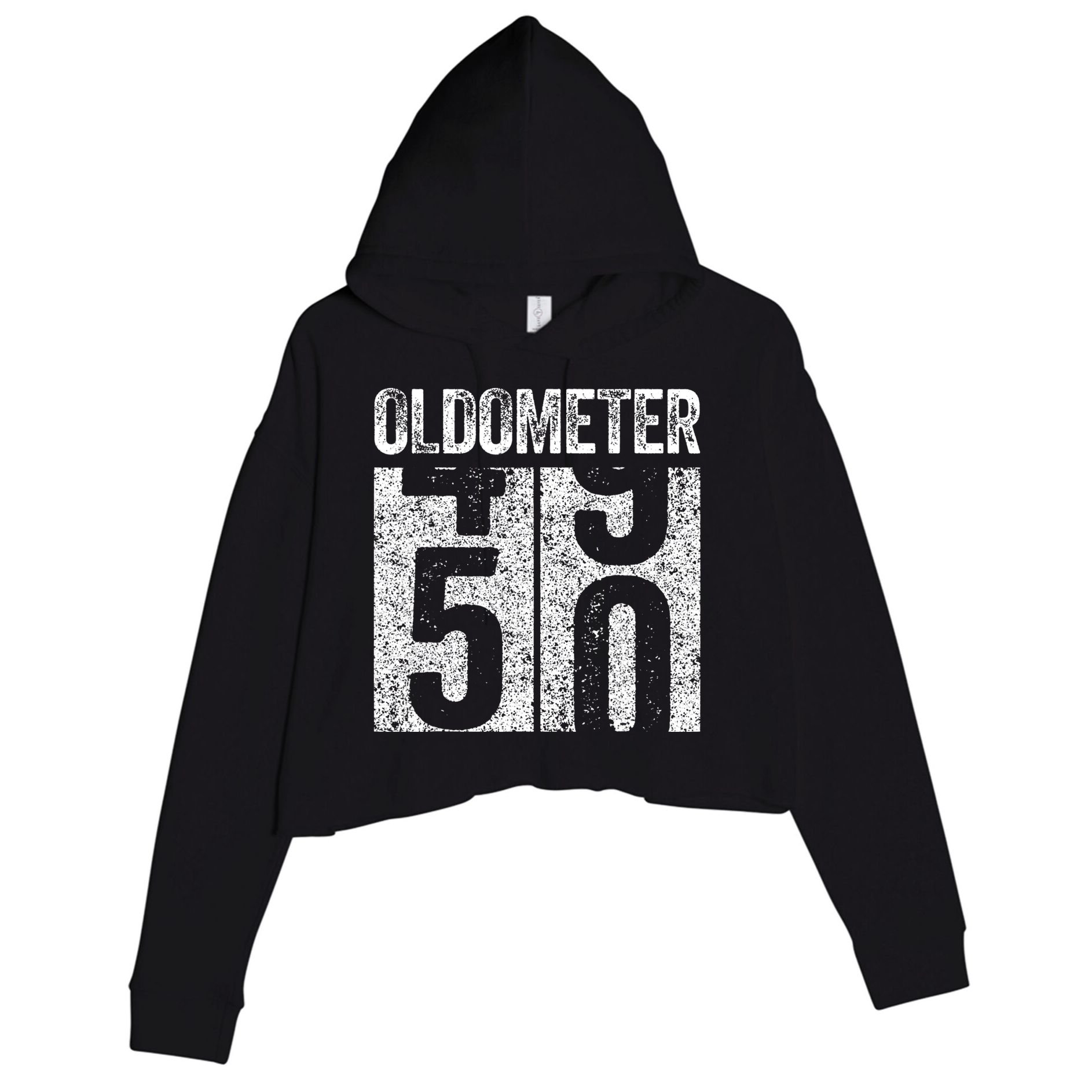 Oldometer 50 50th Birthday Crop Fleece Hoodie