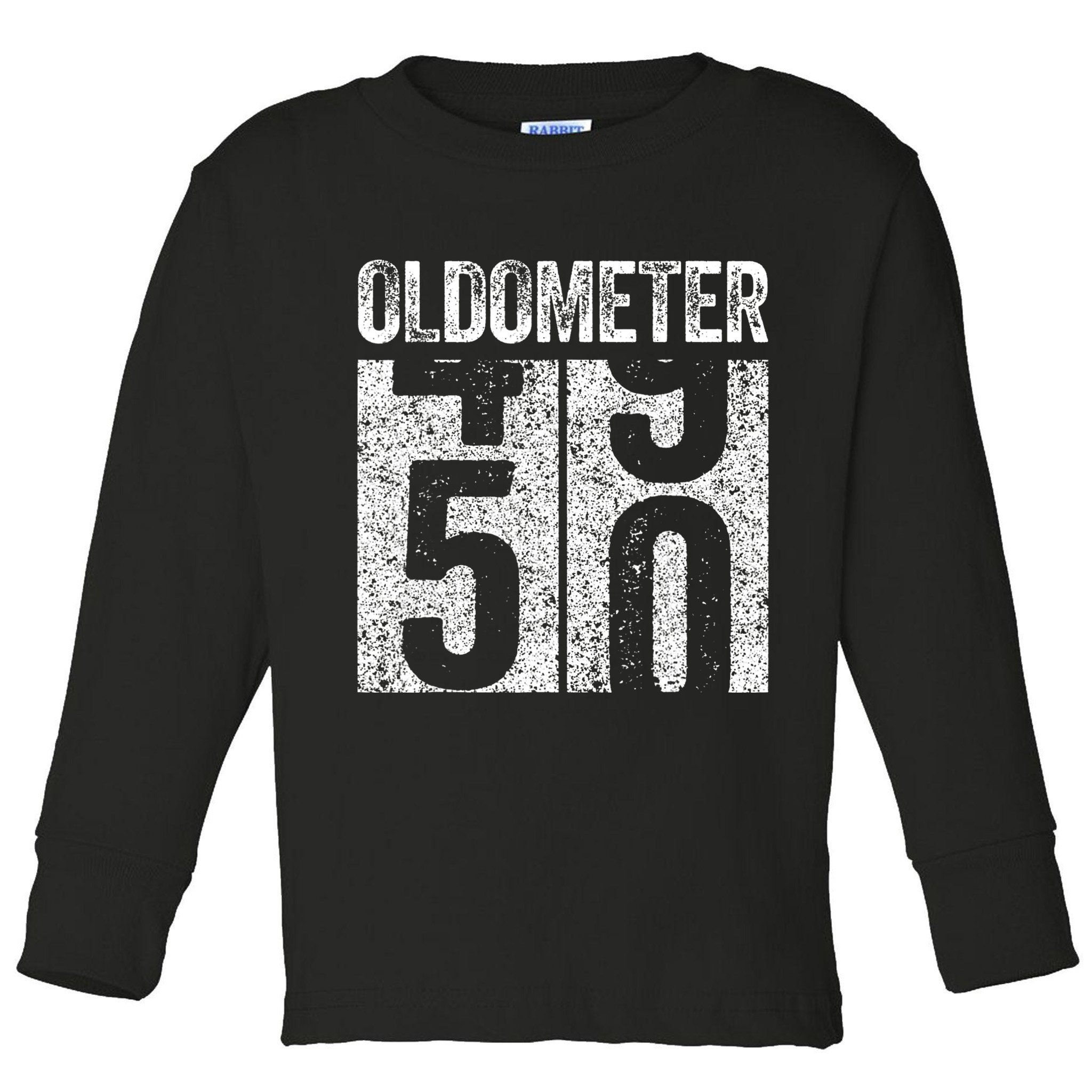 Oldometer 50 50th Birthday Toddler Long Sleeve Shirt