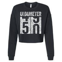 Oldometer 50 50th Birthday Cropped Pullover Crew