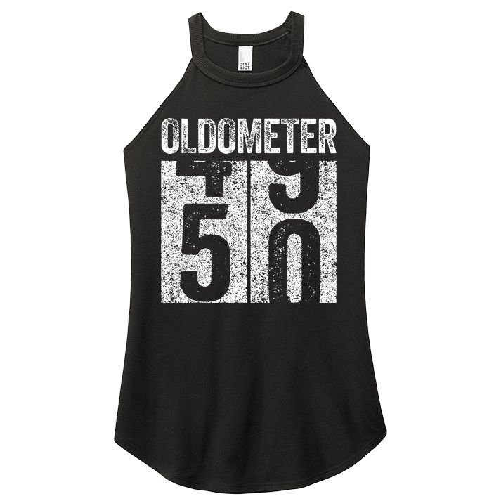 Oldometer 50 50th Birthday Women's Perfect Tri Rocker Tank