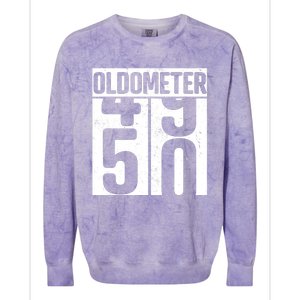 Oldometer 50 50th Birthday Oldometer Colorblast Crewneck Sweatshirt