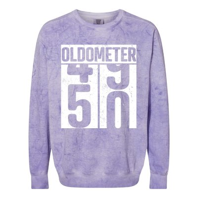 Oldometer 50 50th Birthday Oldometer Colorblast Crewneck Sweatshirt