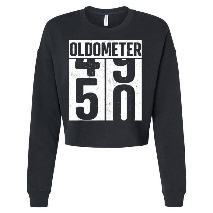 Oldometer 50 50th Birthday Oldometer Cropped Pullover Crew
