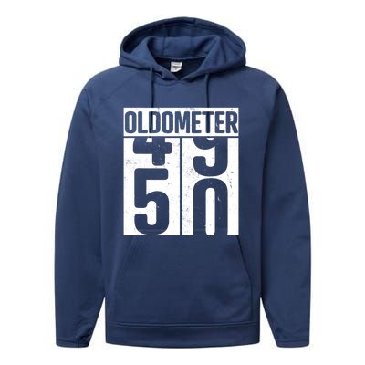 Oldometer 50 50th Birthday Oldometer Performance Fleece Hoodie