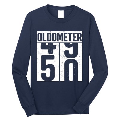 Oldometer 50 50th Birthday Oldometer Long Sleeve Shirt