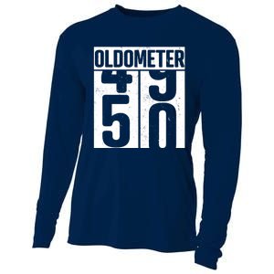 Oldometer 50 50th Birthday Oldometer Cooling Performance Long Sleeve Crew