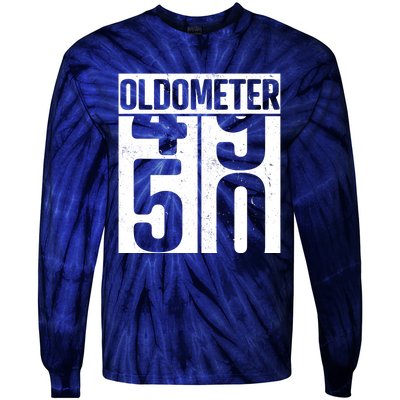 Oldometer 50 50th Birthday Oldometer Tie-Dye Long Sleeve Shirt