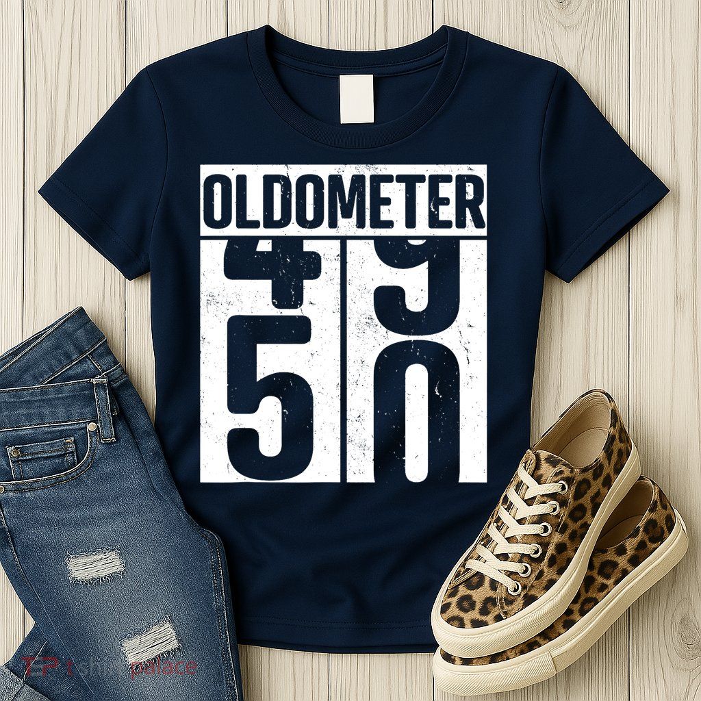 Oldometer 50 50th Birthday Oldometer Womens T-Shirt