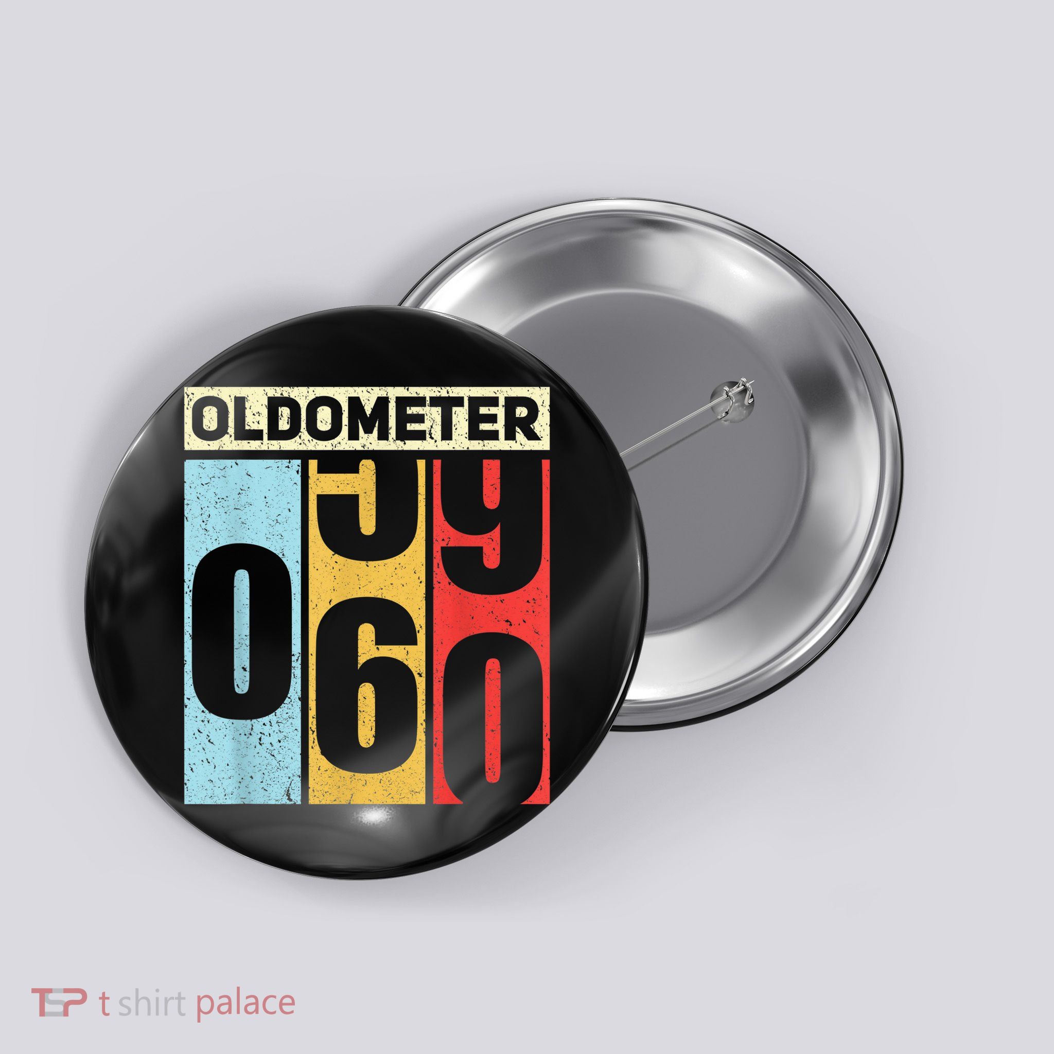 Oldometer 59-60 Funny 60th Birthday Odometer Gift Oldometer Button