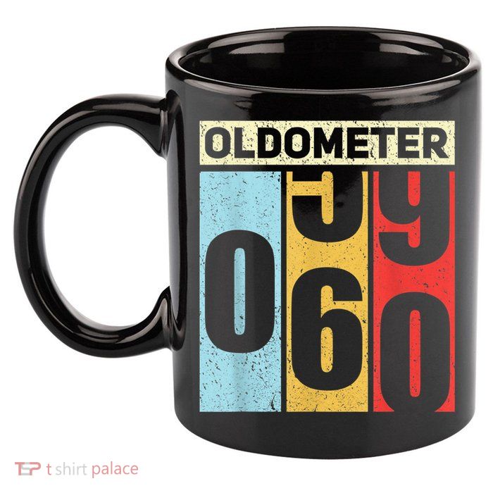 Oldometer 59-60 Funny 60th Birthday Odometer Gift Oldometer 11oz C Handle Ceramic Mug