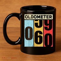 Oldometer 59-60 Funny 60th Birthday Odometer Gift Oldometer 11oz C Handle Ceramic Mug
