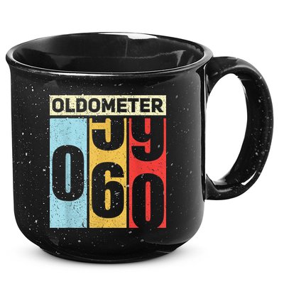 Oldometer 59-60 Funny 60th Birthday Odometer Gift Oldometer 15oz Campfire Ceramic Mug