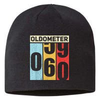 Oldometer 59-60 Funny 60th Birthday Odometer Gift Oldometer Sustainable Beanie