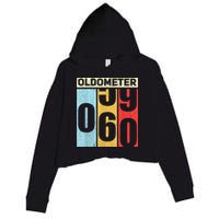Oldometer 59-60 Funny 60th Birthday Odometer Gift Oldometer Crop Fleece Hoodie