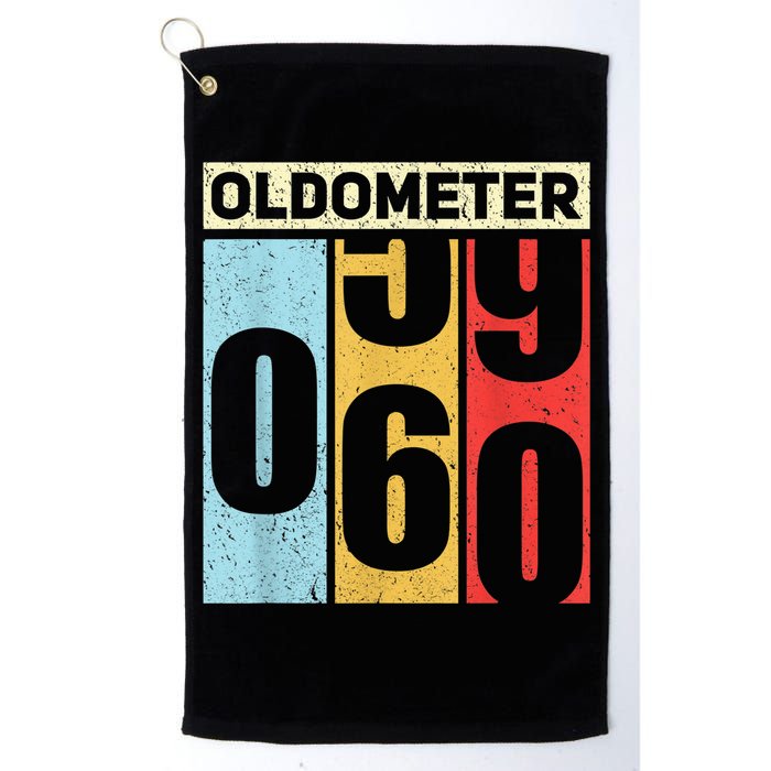Oldometer 59-60 Funny 60th Birthday Odometer Gift Oldometer Golf Towel