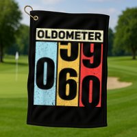 Oldometer 59-60 Funny 60th Birthday Odometer Gift Oldometer Golf Towel