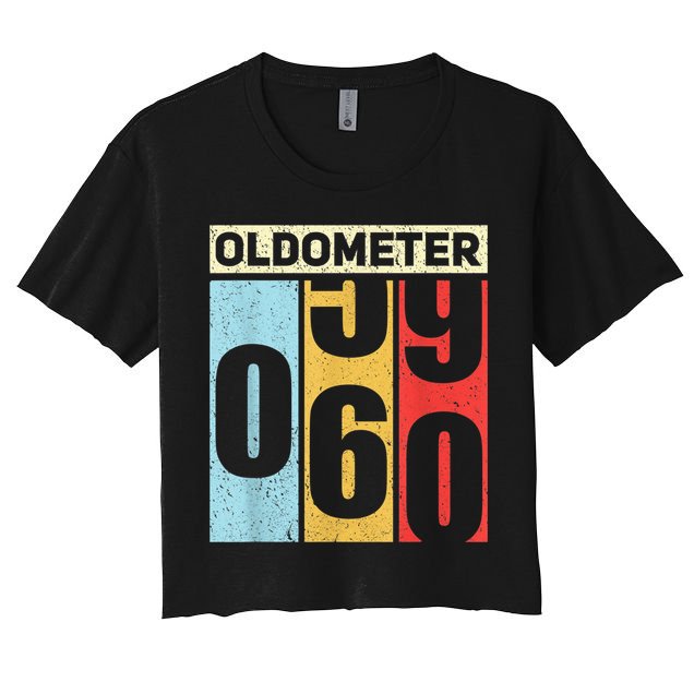 Oldometer 59-60 Funny 60th Birthday Odometer Gift Oldometer Crop Top