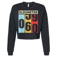 Oldometer 59-60 Funny 60th Birthday Odometer Gift Oldometer Cropped Pullover Crew