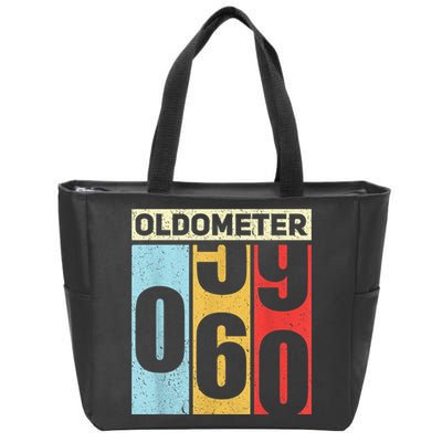 Oldometer 59-60 Funny 60th Birthday Odometer Gift Oldometer Zip Tote Bag