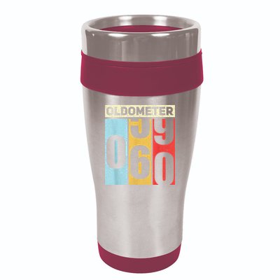 Oldometer 59-60 Funny 60th Birthday Odometer Gift Oldometer 16oz Travel Tumbler