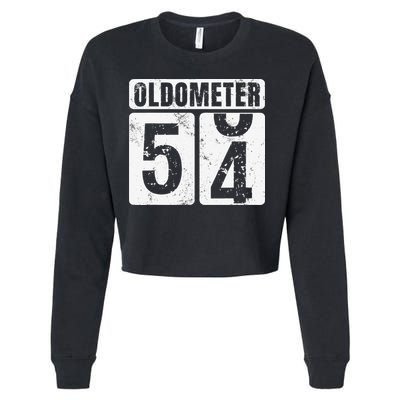 Oldometer 54 Vintage Funny 54th Birthday Gift Idea Cropped Pullover Crew