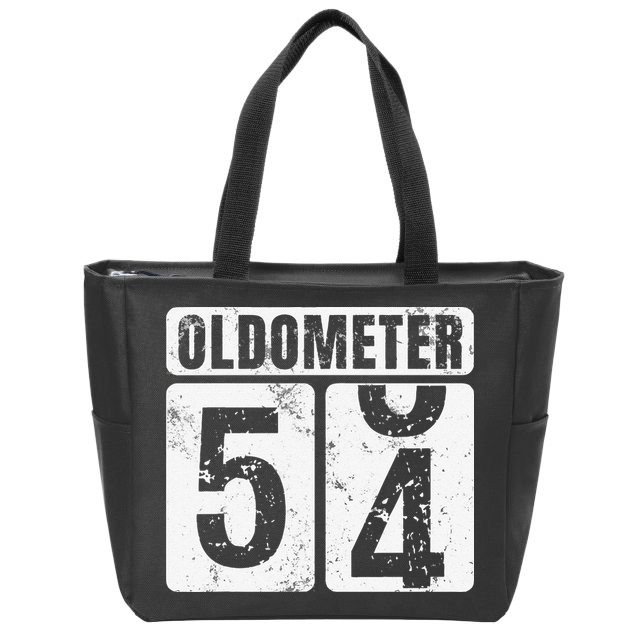 Oldometer 54 Vintage Funny 54th Birthday Gift Idea Zip Tote Bag