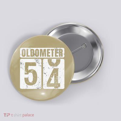 Oldometer 54 Vintage Funny 54th Birthday Gift Idea Button