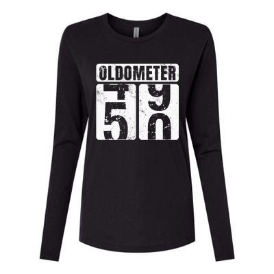 Oldometer 50 Vintage Funny 50th Birthday Gift Idea Womens Cotton Relaxed Long Sleeve T-Shirt