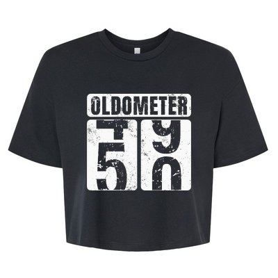 Oldometer 50 Vintage Funny 50th Birthday Gift Idea Bella+Canvas Jersey Crop Tee