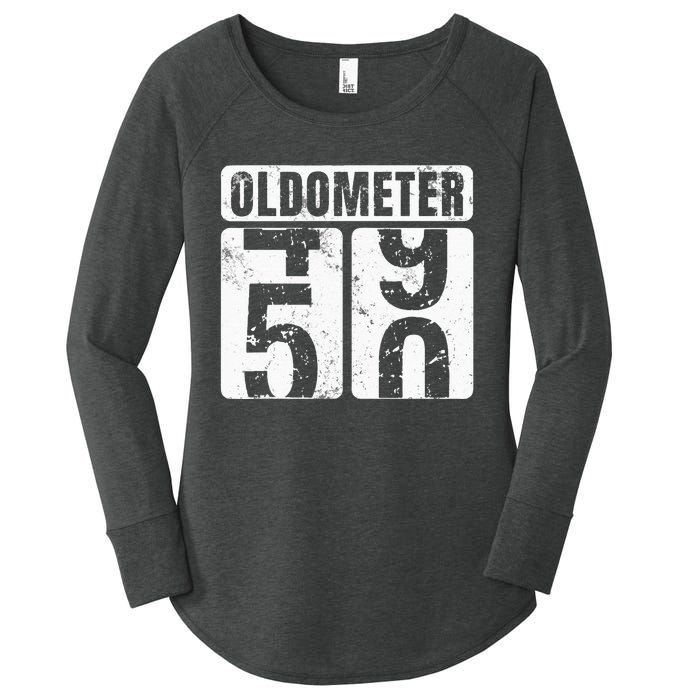 Oldometer 50 Vintage Funny 50th Birthday Gift Idea Women's Perfect Tri Tunic Long Sleeve Shirt